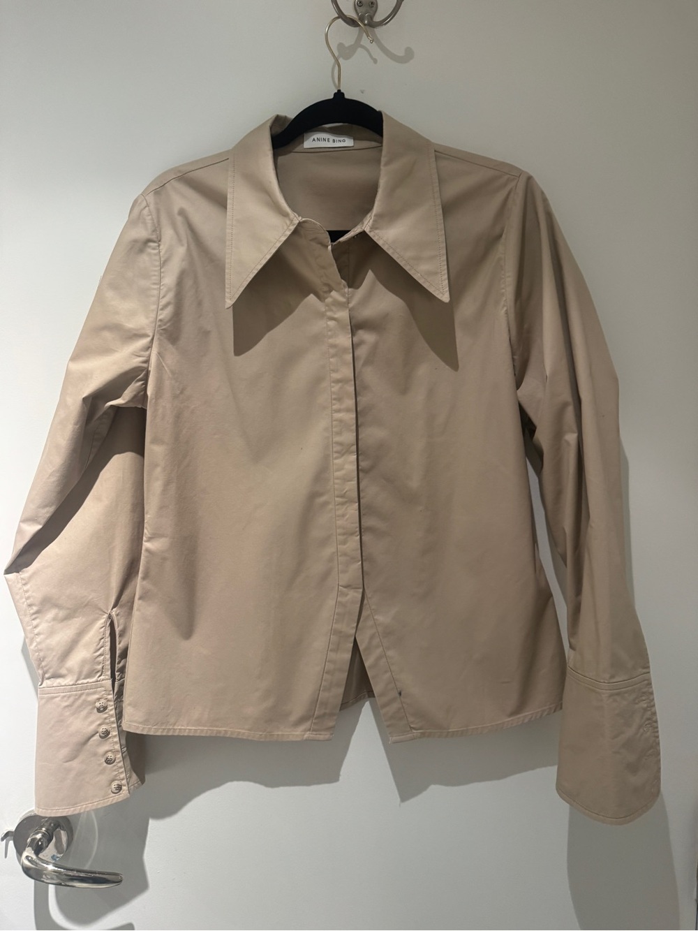 Anine Bing Khaki Button-Up Shirt